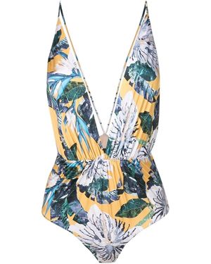 Clube Bossa Costume Intero Clavert A Fiori - Blu
