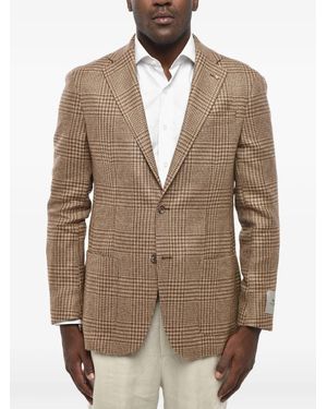 Corneliani Houndstooth Single-Breasted Blazer - Natural