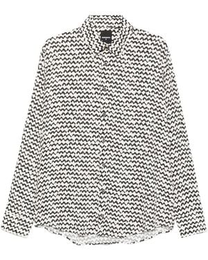 Patrizia Pepe Gemustertes Hemd - Weiß