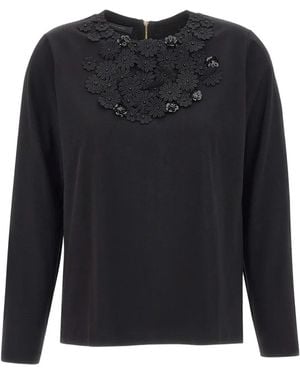 Elena Miro Sequin-Embroidered T-Shirt - Blue