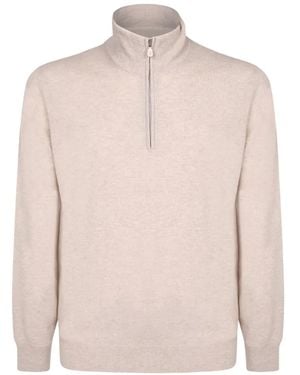 Brunello Cucinelli Cashmere Jumper With Half-Zip - Pink