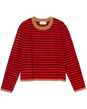 Xirena Maxwell Striped Round-Neck Jumper - Red