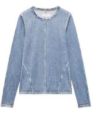 Rag & Bone Top Met Denim-Effect - Blauw