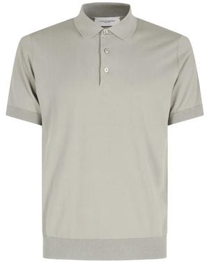 Paolo Pecora Ribbed-Trim Polo Shirt - Grey