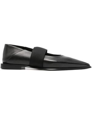 Sportmax Ballerinas Aus Leder - Schwarz