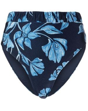 PATBO Nightflower Floral-Print Bikini Briefs - Blue