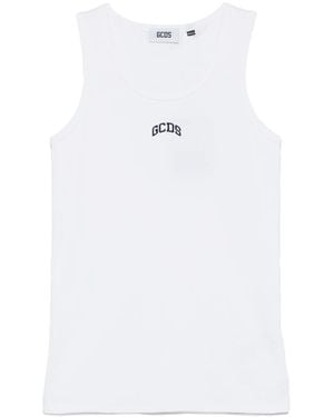Gcds Logo-Embroidered Tank Top - White