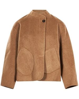 Soeur Windsor High-Neck Coat - Brown