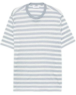 Gran Sasso Striped Crew-neck T-shirt - グレー
