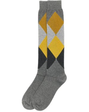 Ballantyne Diamond-Patterned Socks - Grey