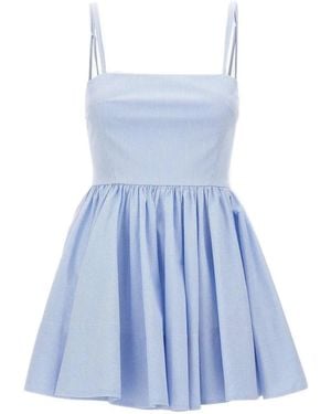 ANDAMANE Carrie Micro-Stripe Pleated Mini Dress - Blue