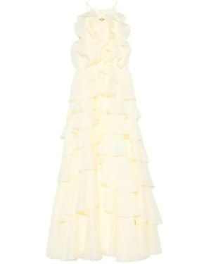 Aje. Vestido Largo Cleo Con Volantes - Blanco