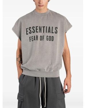 Fear Of God Essentials Logo-Print Vest - Grey