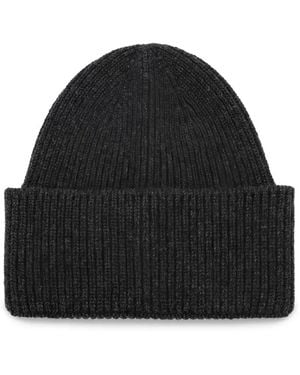 Destin Ribbed-Knit Beanie - Black