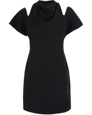 FEDERICA TOSI Cut-Out Shoulder Cowl-Neck Mini Dress - Black
