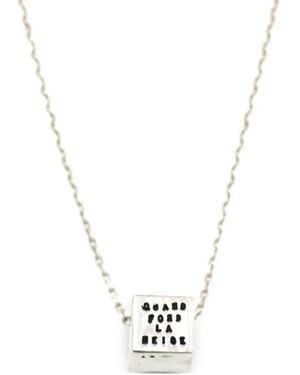 Thoraval Cube Pendant Necklace - Metallic