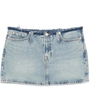 7 For All Mankind Cherry Raw-Hem Mini Skirt - Blue