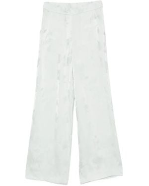 Calvin Klein Floral-Jacquard Trousers - White