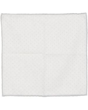 Eleventy Polka-Dot Pocket Square - White