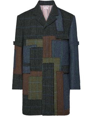 Thom Browne Hunting Tweed Chesterfield Armband Jacket - Grey