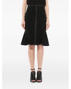 Givenchy Ruffled Satin-Trim Skirt - Black