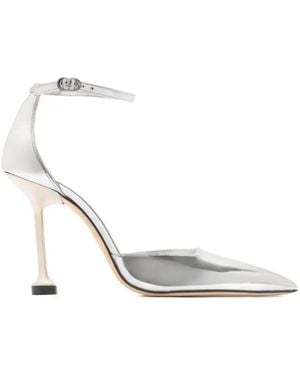 Stuart Weitzman Ankle-Strap Leather Court Shoes - White