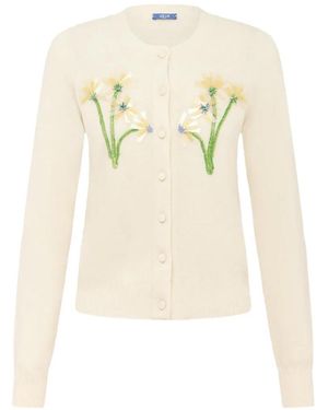 LEO LIN Claire Sequin-Detailed Cardigan - White