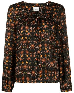 Isabel Marant Prian フローラル ブラウス - ブラック