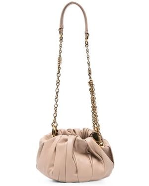 Chloé Plissé Leather Shoulder Bag - Natural