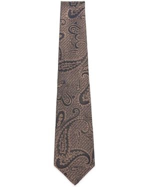 Kiton Paisley-Print Tie - White