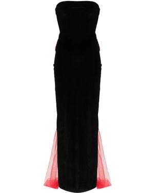 Atu Body Couture Bow-Detail Velvet Gown - Black