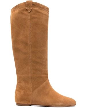 Ba&sh Bottines Camille En Cuir De Veau - Marron
