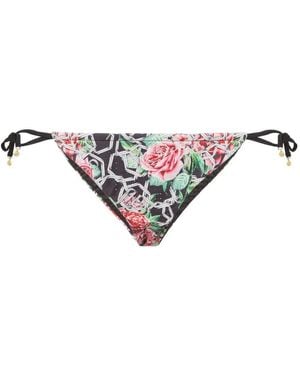 Philipp Plein Swimwear Bottom Slip Chain Flower - Red
