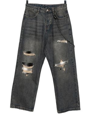 Musium Div. Vaqueros con diseño patchwork - Gris