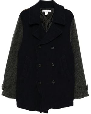 Comme des Garçons Contrast Panelled Coat - Black