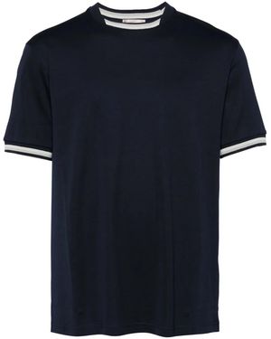 Herno T-Shirt Con Bordo A Righe - Blu