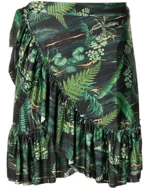 Lygia & Nanny Laurita Leaf-Print Miniskirt - Green