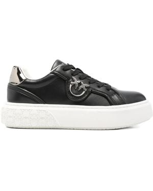 Pinko Vitello And Polyurethane Trainers - Black