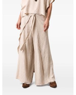INMACULADA Frutos Del Bosque Wrap-Style Palazzo Trousers - Natural