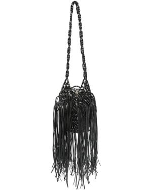 Patrizia Pepe Radical Summer Fringed Shoulder Bag - Black