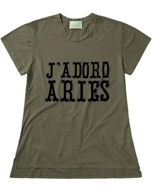 Aries J'Adoro Printet Short-Sleeve T-Shirt - Green