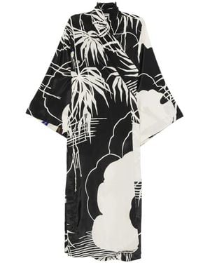 Psophia Leaf-Print Wrap Kimono - White