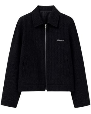 WOOYOUNGMI Logo-Plaque Zip-Up Jacket - Black