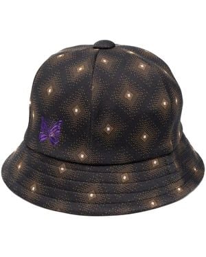 Needles Bermuda Embroidered-Butterfly Bucket Hat - Gray