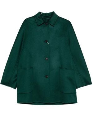 Max Mara Patch-Pocket Button Coat - Green