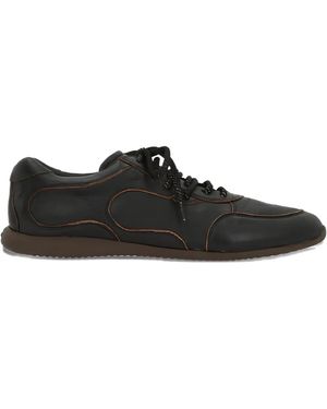 NAMACHEKO Lace-Up Leather Trainers - Black
