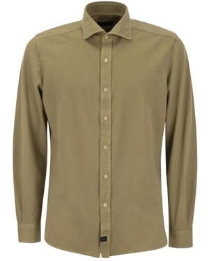 Fay French-Collar Cotton Shirt - Green