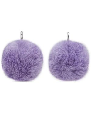 Marni Pendientes Con Pompón Colgante - Morado