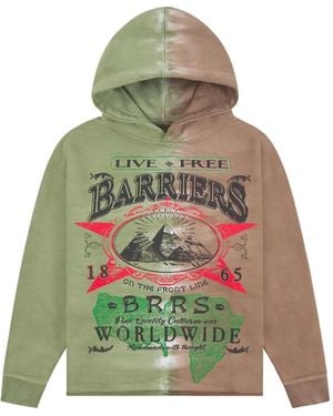 Barriers Graphic-Print Tie-Dye Hoodie - Green