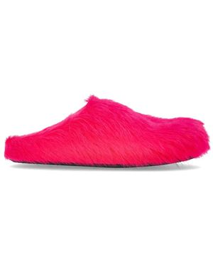 Marni Faux-Fur Leather Sandals - Pink